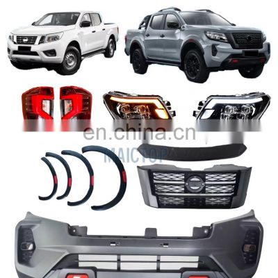 MAICTOP Car Front Bumper Facelift Kit Bodykit for Navara np300 2016 Upgrade to 2021 Body Kit