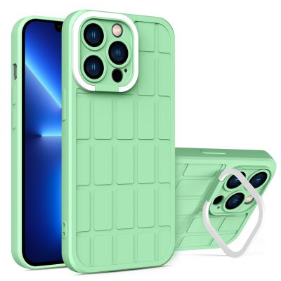 2022 New Square Mobile Phone Case Big Brand For Apple 11/12/13/14 Pro Max All Inclusive Magic Cube Invisible Epoxy Bracket Cover