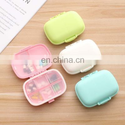 Wholesale High Quality Travel Daily Pill Storage Case 8 Compartments Wheat Straw Pill Boxes Organizers
