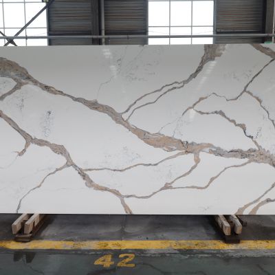 Code：7248，Calacatta artificial stone quartz slab kitchen countertops