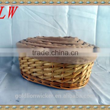 SET OF 5 Beautiful WOODCHIP BASKET WITH LINER