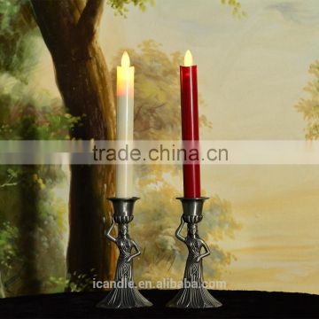 Ivory wax led moving flame battery powered taper candles