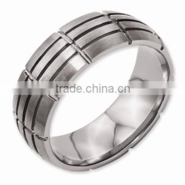 Stainless steel Grooved 8mm Satin Band