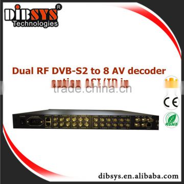 Hotel tv system analog catv headend 8 AV decoder from 2 Tuners dvb-s2/dvb-c QAM