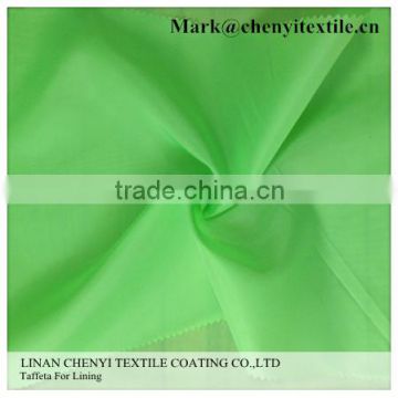 Chinese manufacturer 100%polyester 210T taffeta lining