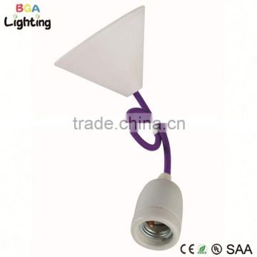 Simple E26 Ceramic Suspended Lighting With Fabric Wire