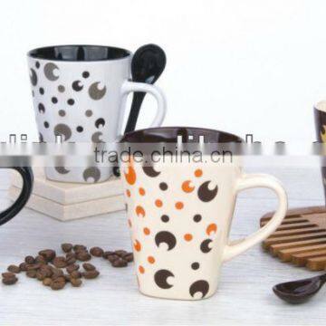 2014 beautiful ceramic mug with spoon