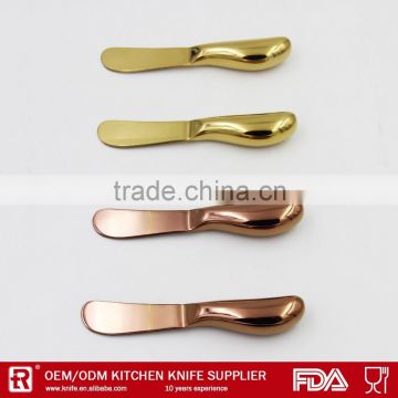 cheese knife with plating gold color, rose gold color