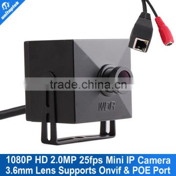 Color Black Mini Size 43x43mm 2MP Full HD IP Camera With POE Port 3.6mm Lens Support Mobile View