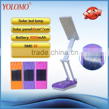 2016 new led solar rechargeable table lamp