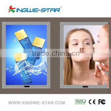 hot selling high quality sliver and golden super slim led photographic, artwork ,advertising magic mirror with sensors in hotel