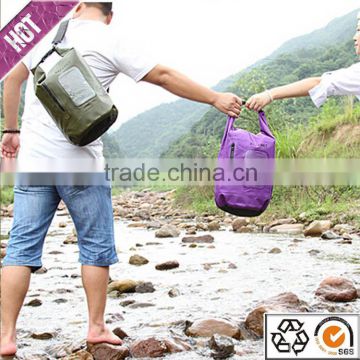 2015 New product waterproof dry bag with shoulder strap for outdoor camping hiking