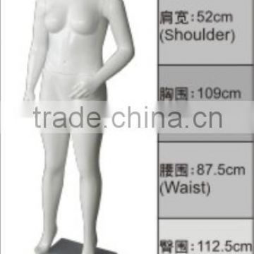 Standing Glossy White Plus Size Female Mannequin For Display