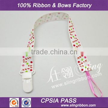 Wholesale Ribbon Infant Pacifier Clip Baby Pacifier Clip