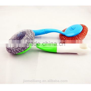 stainless steel scourer with long handle/cleaning ball with good quality