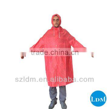 Top sale 0.12mm Red PVC Raincoat/rain poncho,rainwear