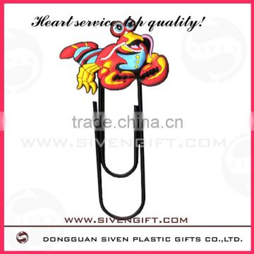 hot sell promation animal shape soft pvc book clip