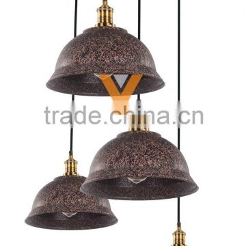 Scandinavian Rusted Industrial Pendant Lamp Dome Ring Chandelier Light Decoration Hanging Lamp