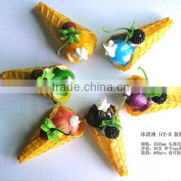 Best selling fake food artificial ice cream as magnets or key chains for presents gifts