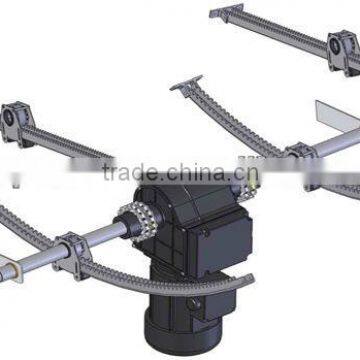 Agriculture greenhouse rack and pinion ventilation equipment