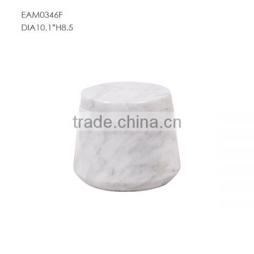 White carrara marble cotton jar Modern bathroom canister