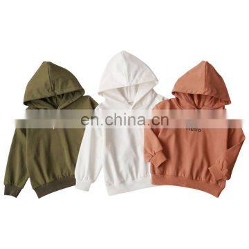 Custom logo 100% cotton kids pullover hoodies