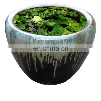 Antique style large ceramic garden round flower pots