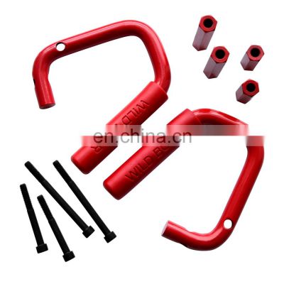 Front Grab Handles For Jeep Wrangler JK/JKU 2007-2018 Steel Red Front Grab Handle Bar Kit