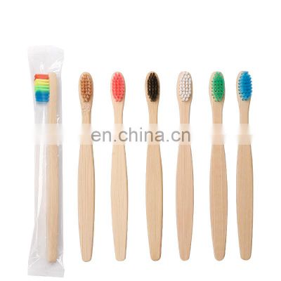 Wholesale degradable eco-friendly wooden bamboo toothbrush for children