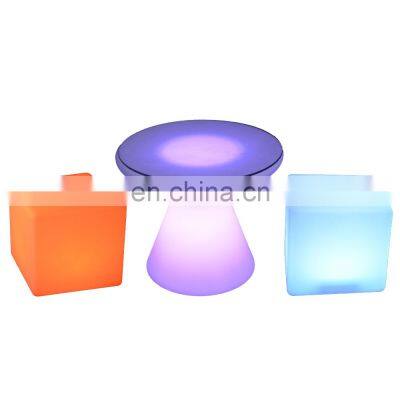 changing color light plastic bar stool cube led chair event lounge club hotel furniture