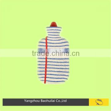 British standard cheap stripe knitted hot water bottle cover