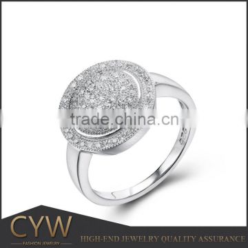 CYW high quality clear white cz charm rhodium plating 925 silver avengers rings