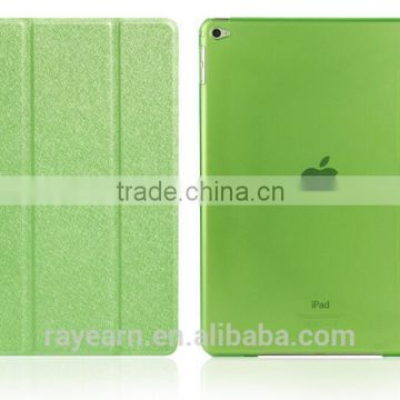For iPad Air 2 Case, Transparent Premium Leather Case Smart Wake Sleep Cover