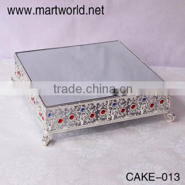 crystal wedding cake stand,square silver cake stand for wedding cake decoration for wedding decoration(CAKE-013)                        
                                                                                Supplier's Choice