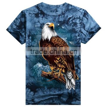 Navy tie-dye t shirts for sublimation printing eagle