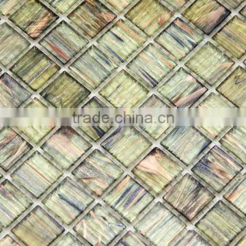 0.8"x0.8" wall decorative crystal goldline glass mosaic tile for iridescent mosaic home decoration