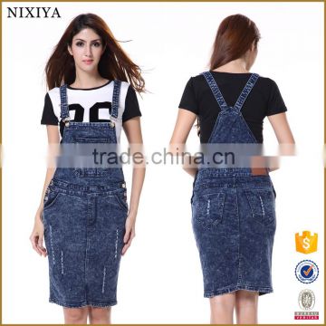 overall colorful overalls long blue jean skirts for women