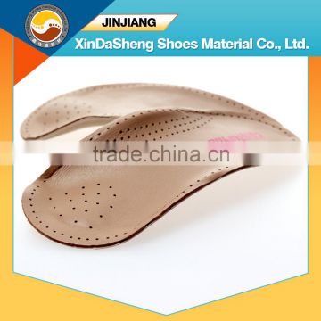 functional leather breathable PVC arch support half insert heel insole