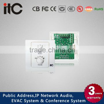 ITC T-6S/T-6FS Public Address System 5 Steps 6W Volume Control and Audio Source Selector