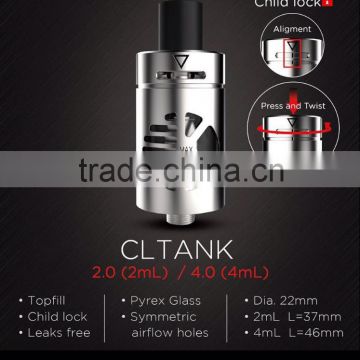 KangerTech TPD tank, CLTANK, with child lock, leak free features, CLOCC Coil
