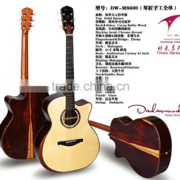 Auditorium 41 Inch Solid Spruce Cocoa Baltic wood Handcrafted Acoustic guitar China factory support Wholesale & OEM Custom LOGO