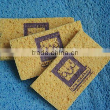 square compressed cellulose sponge with printing , cleaning puff