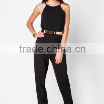 KS091BK Lizia Mono Tone Jumpsuit for Gorgoeous Looks