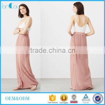 Custom service 2016 summer latest long skirt design pleated chiffon skirt