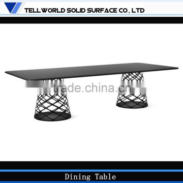 Artificial stone High glossy modern 12 seater dining table
