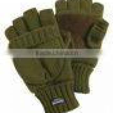 mens knit thinsulate gloves with flap