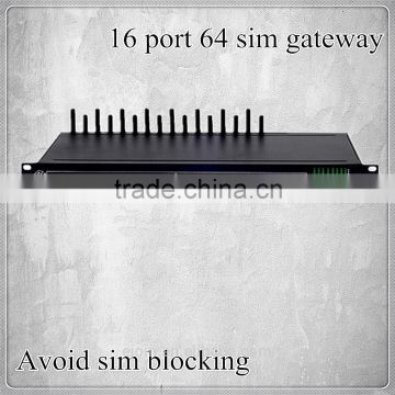 Ejointech high quality gsm gateway 16 ports 64 sims gsm remotely control