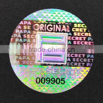 3D hologram sticker with and serial numbers