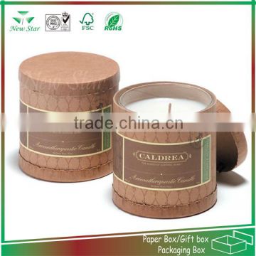 kraft paper candle gift box,round embossing paper box