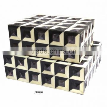 black and white pattern bone box available in all sizes and colours